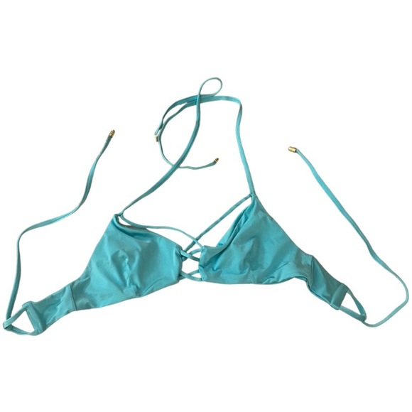 Beach Bunny Basics Bralette Bikini Top Aqua - Picture 5 of 5